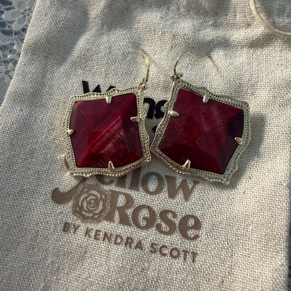 Kendra Scott Red Statement Earrings - image 1